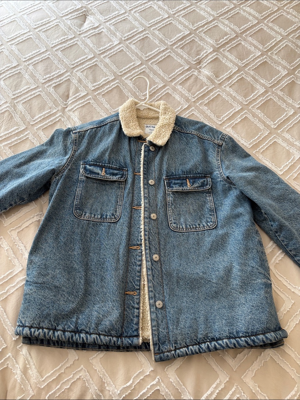 Old navy Sherpa-Lined Denim Jacket in Light Blue